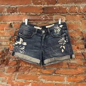 Pilcro & The Letterpress Slim Boyfriend Embroidered Shorts 27